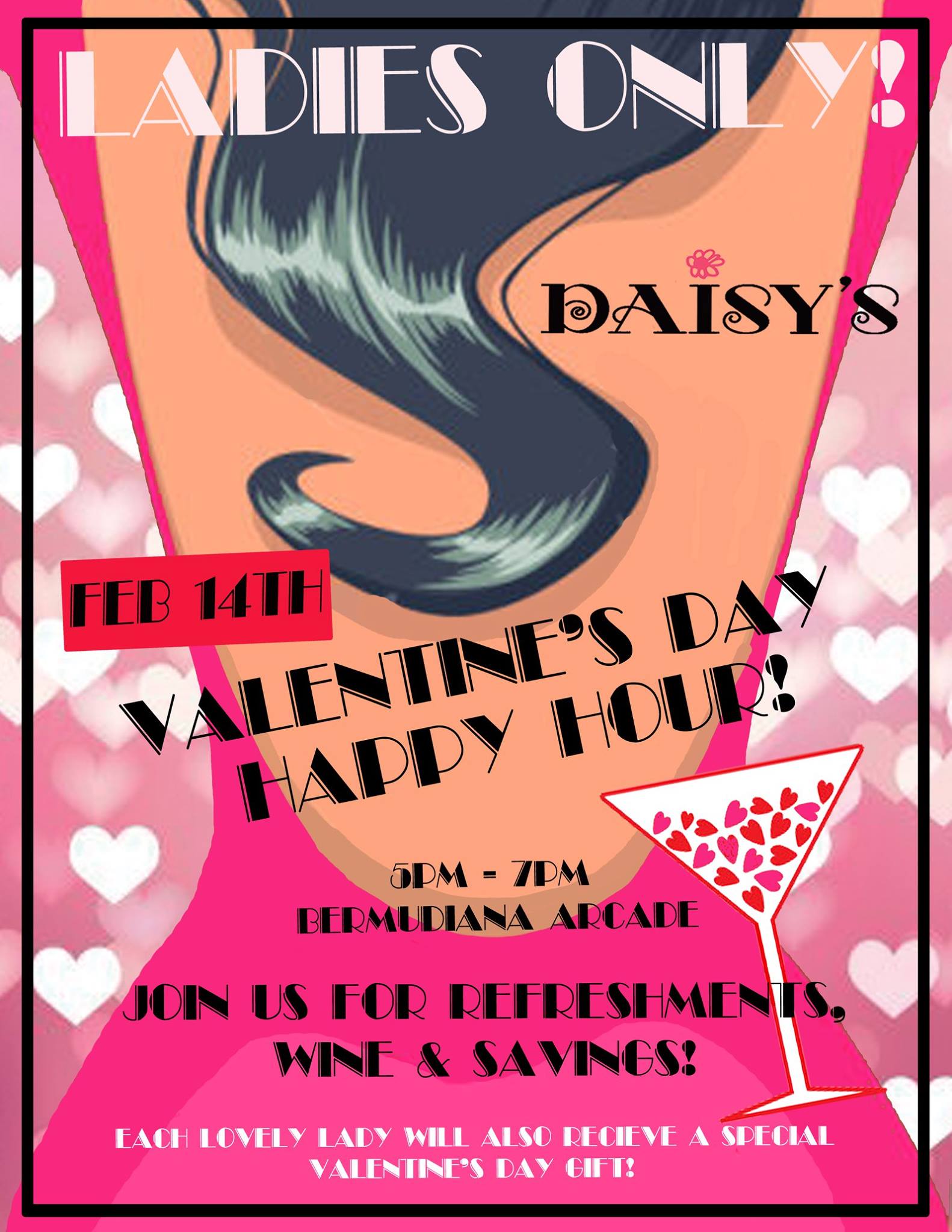 Bermuda Daisy's Valentine's Day Happy Hour