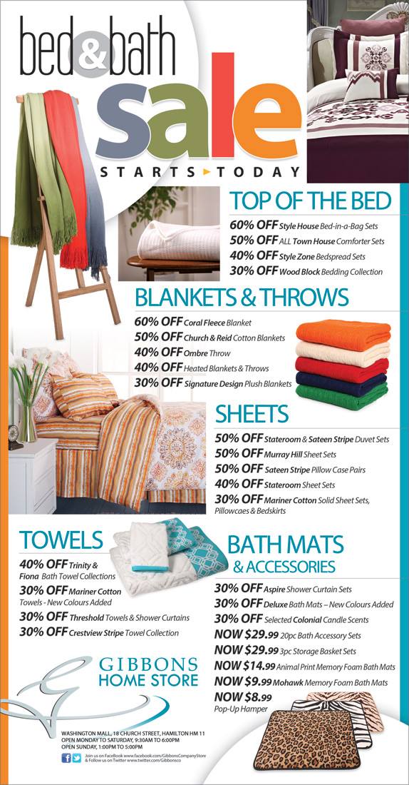 Bermuda Gibbons Company Bed and Bath Sale 