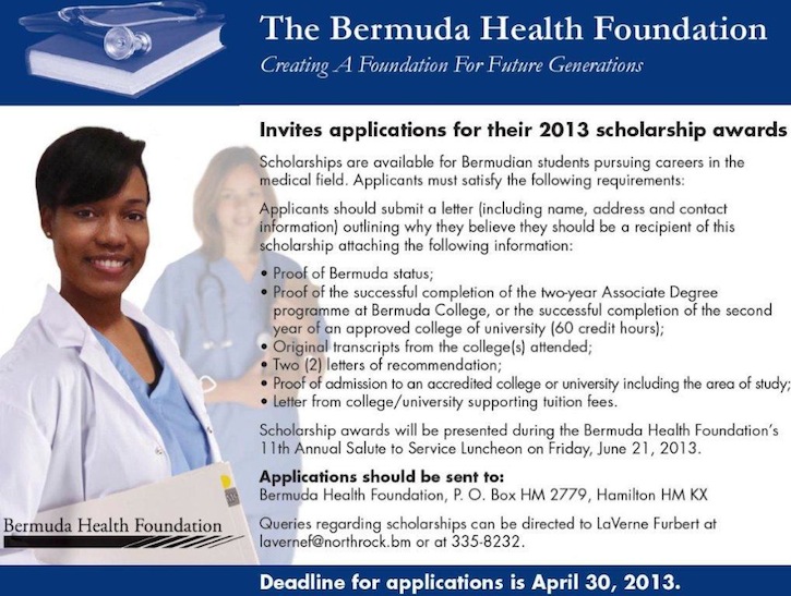 Bermuda Health Foundation 2013 Scholarship