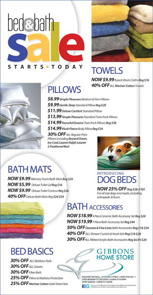 Bermuda Gibbons Company Bed and Bath Sale