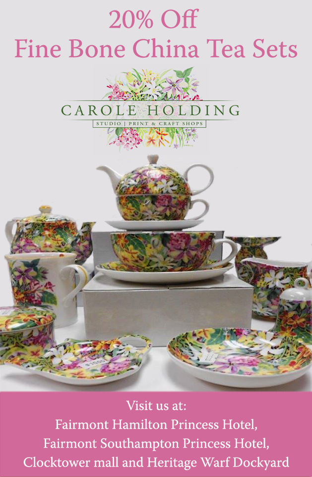 twenty percent off  fine bone china tea sets at carole holding stores