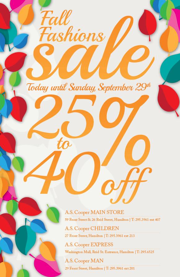 A.S. Coopers Fall Fashion Sale Bermuda 