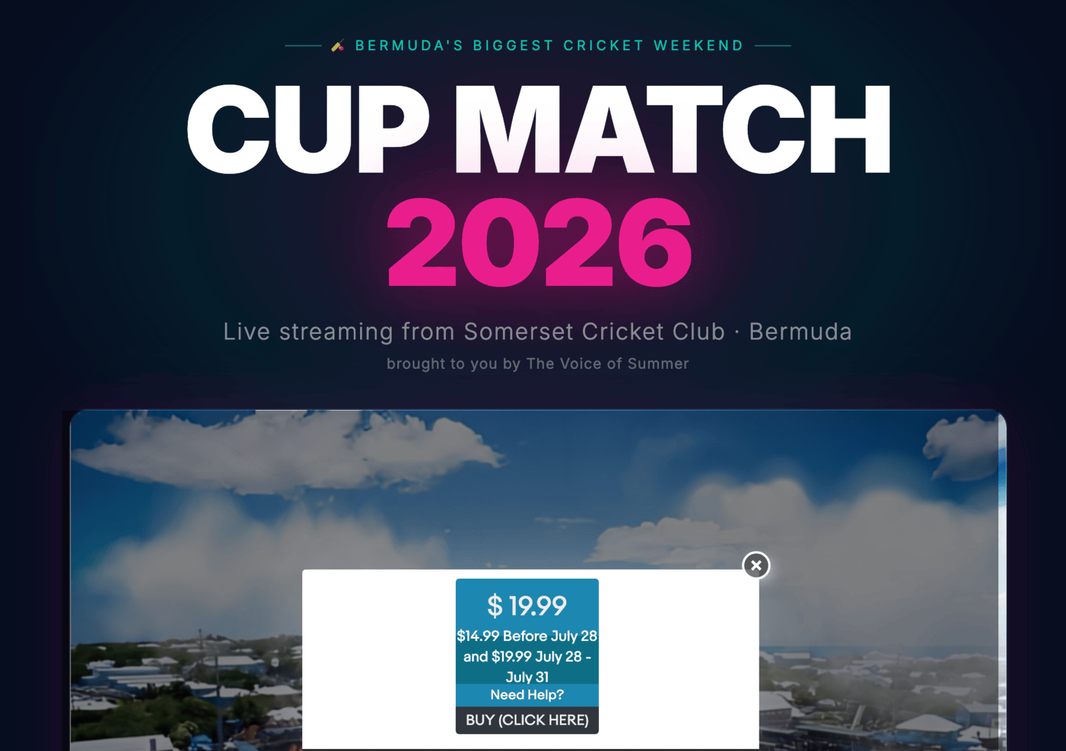 Cup Match to Be Broadcast Live on Pay-Per-View and Channel 82