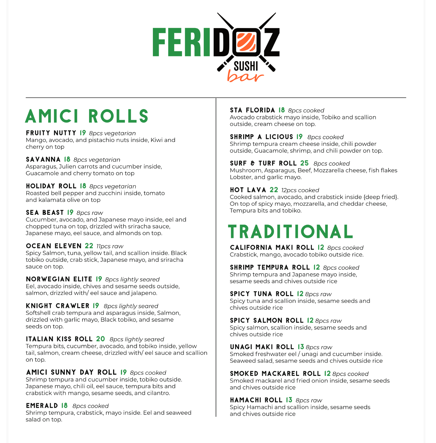 Feridoz Sushi Bar at Cafe Amici