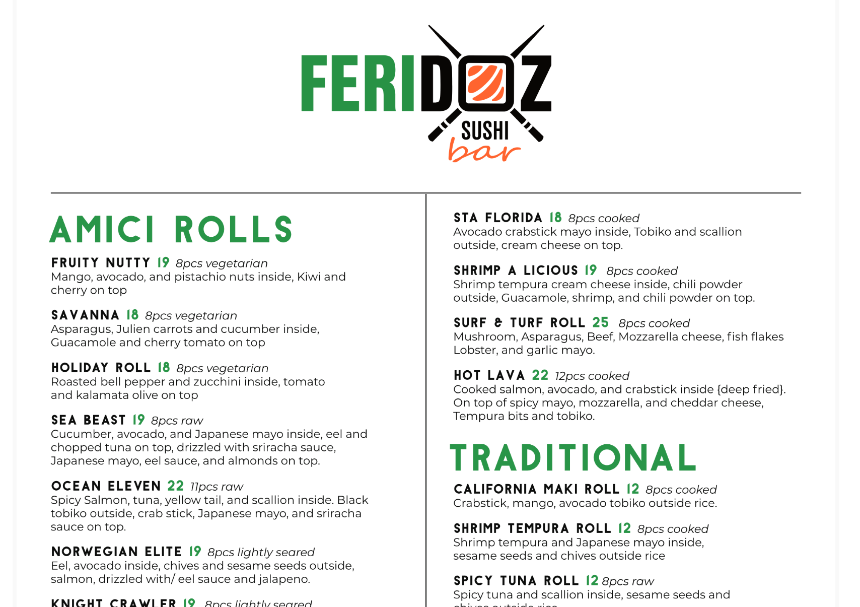 Feridoz Sushi Bar at Cafe Amici