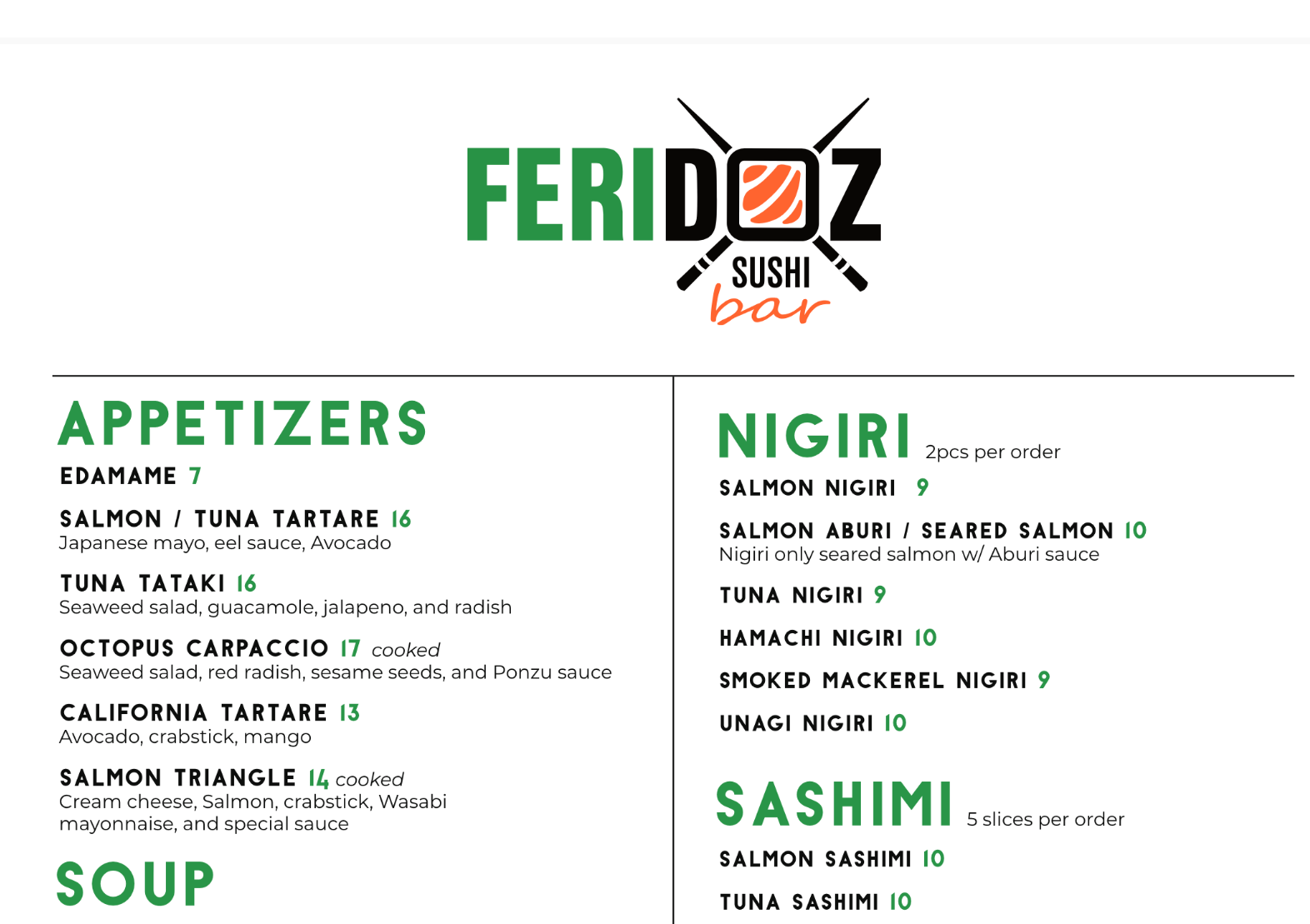 Feridoz Sushi Bar at Cafe Amici