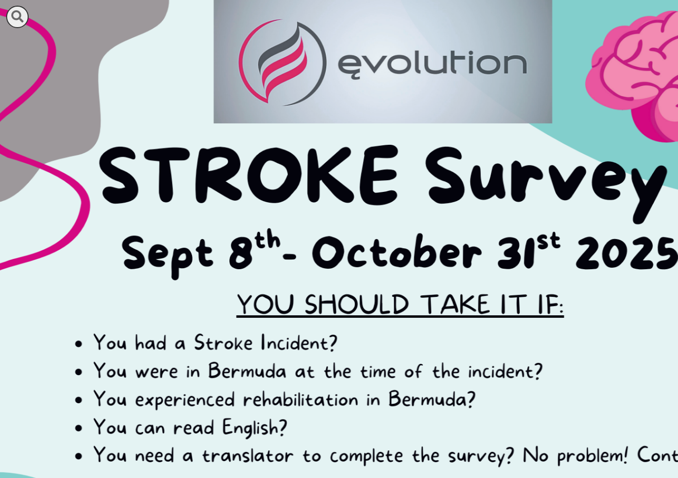 STROKE Survey - Sept 8th - October 31st