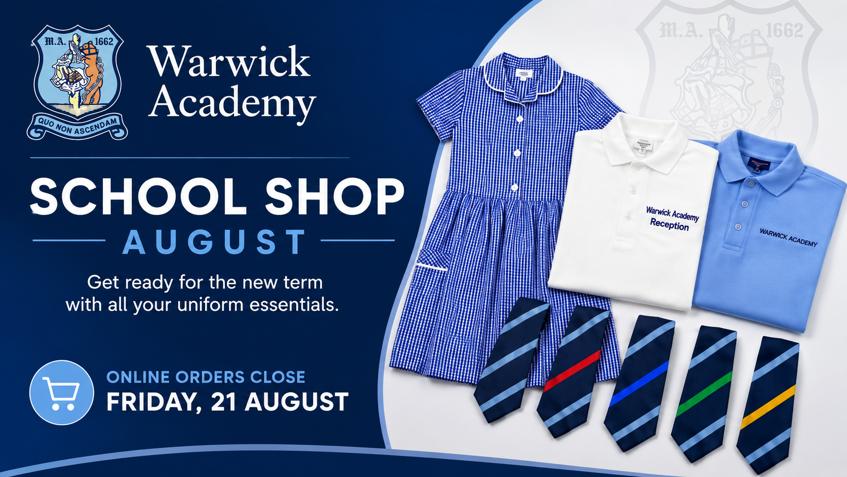 Warwick Academy School Shop August Opening Hours