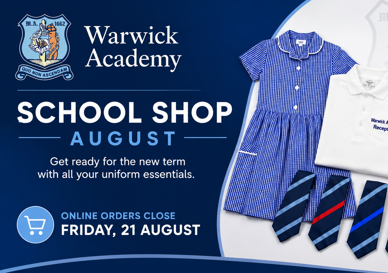 Warwick Academy School Shop August Opening Hours