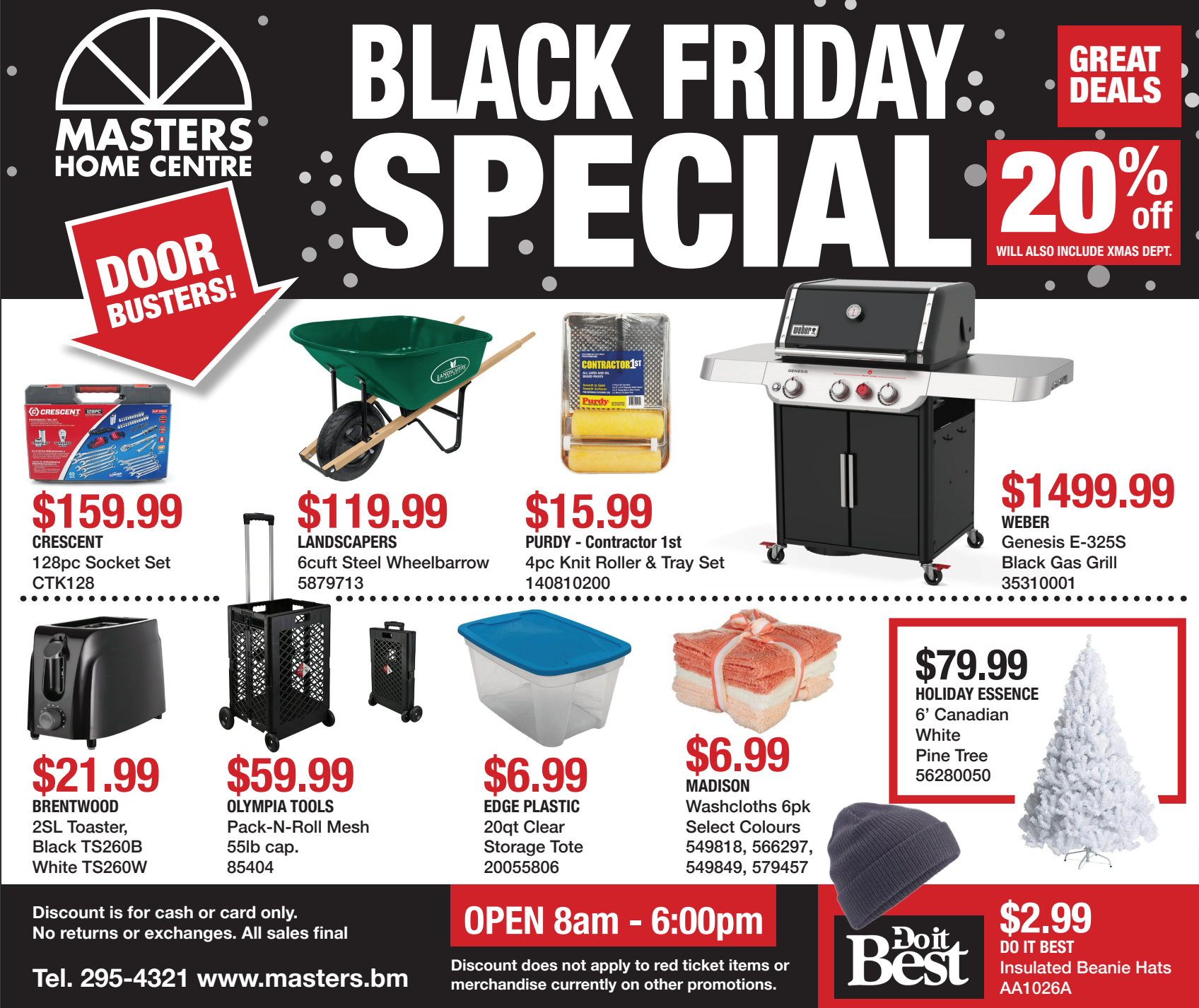 MASTERS HOME CENTRE - BLACK FRIDAY SPECIAL!