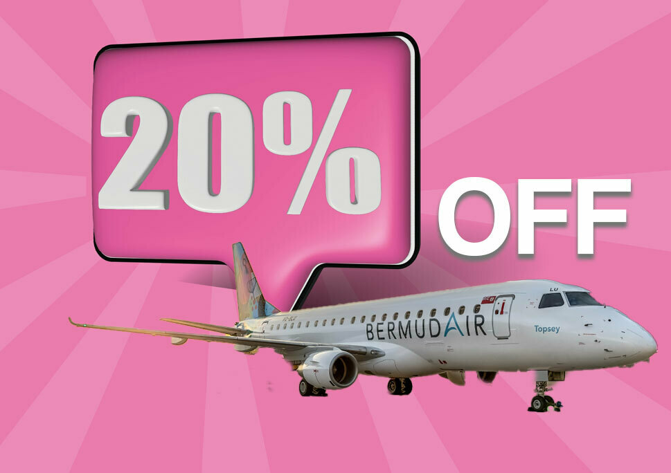 20% OFF ALL BermudAir Flights