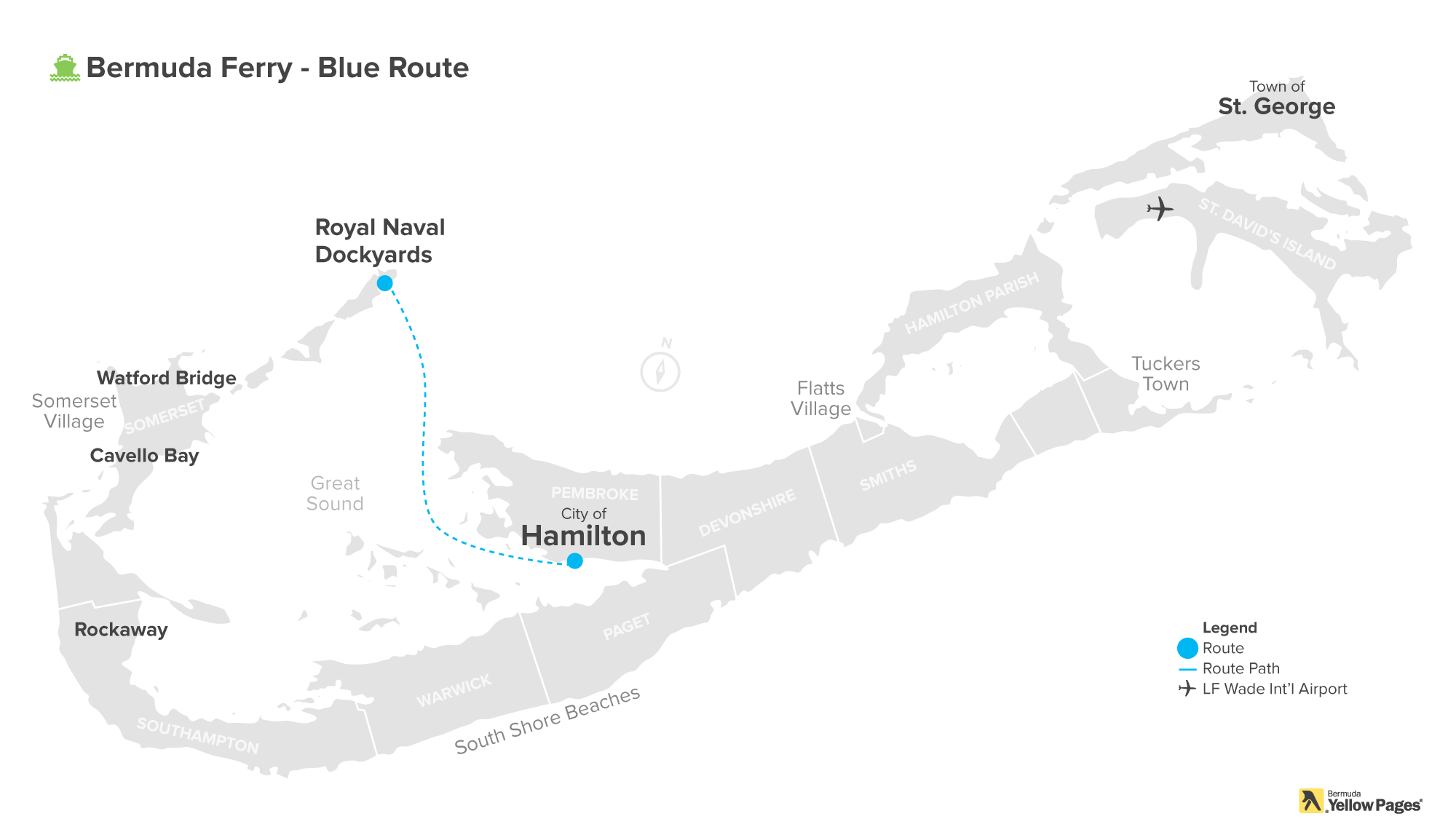 Bermuda Ferry Blue Route